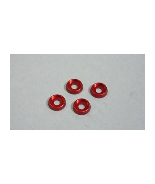 Rondelles incurvees 3mm. (4) Rouge