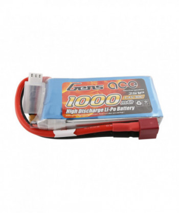 Gens ace Batterie LiPo 2S 7.4V-1000-30C(Deans) 76x37x13mm 70g